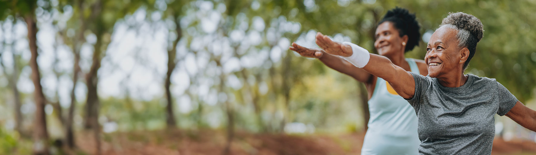 Two women engaging in physical activity